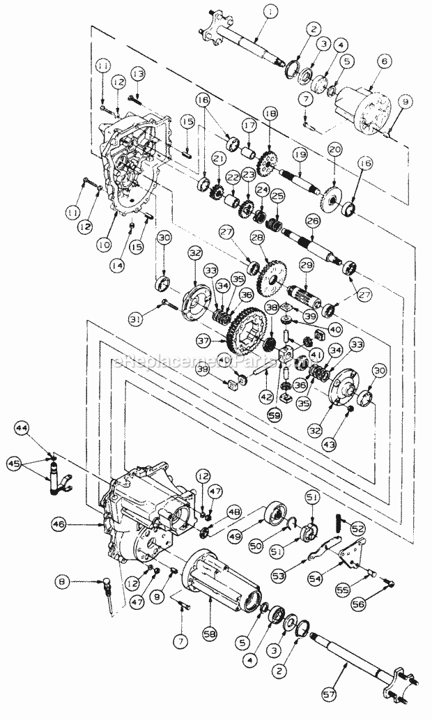 Hydro Transmission Diagram and Parts List for 2164 13A-264G100 Cub Cadet Lawn Tractor